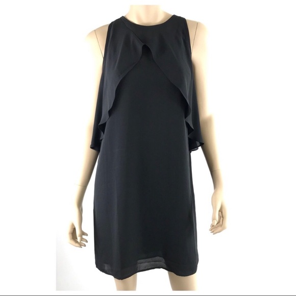 Vince Camuto chiffon draped overlay shift dress - Picture 3 of 8